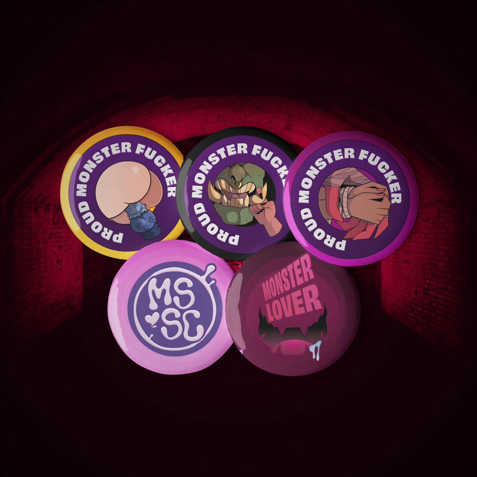 Proud Monster Fucker Pin Set